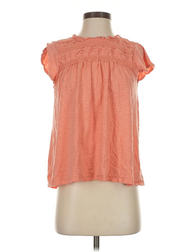 Ella Moss Women Orange Short Sleeve Blouse S