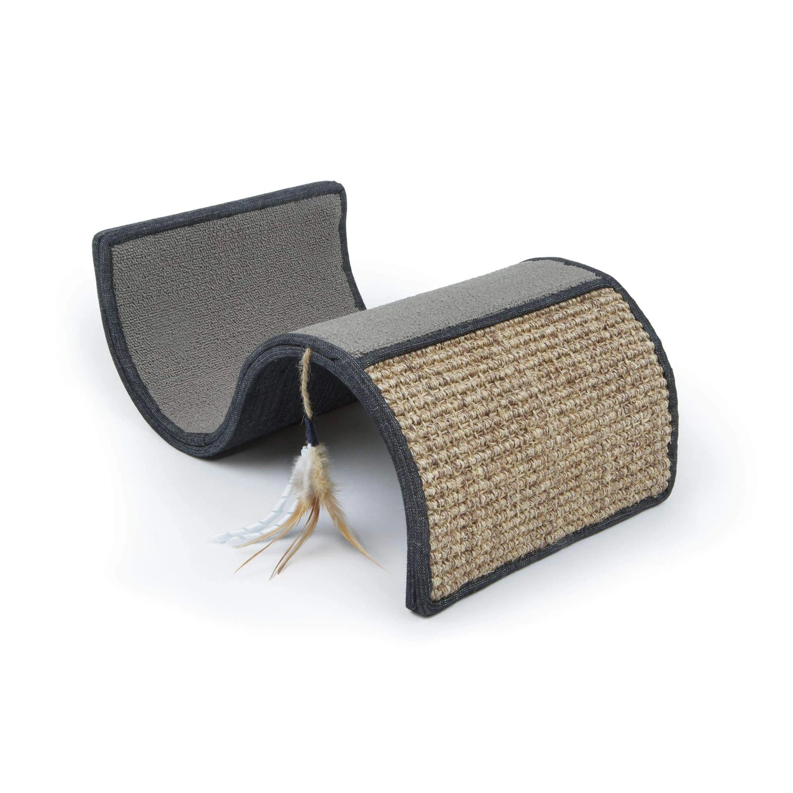 Petlinks Dream Curl Multi Surface Cat Scratcher with Catnip Toy Slate Cinnamon