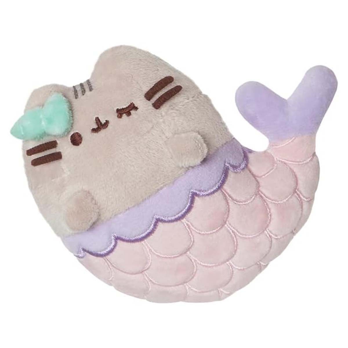 Peluche Pusheen sirène mini doudou chat de 12 cm turquoise en polyester doux