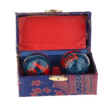 2pcs Hand Exercise Balls Stress Relief Massage Baoding Balls Case