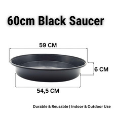 Plant Pot Saucers Black Plastic Round Trays 18–60 cm – Garden Indoor Outdoor