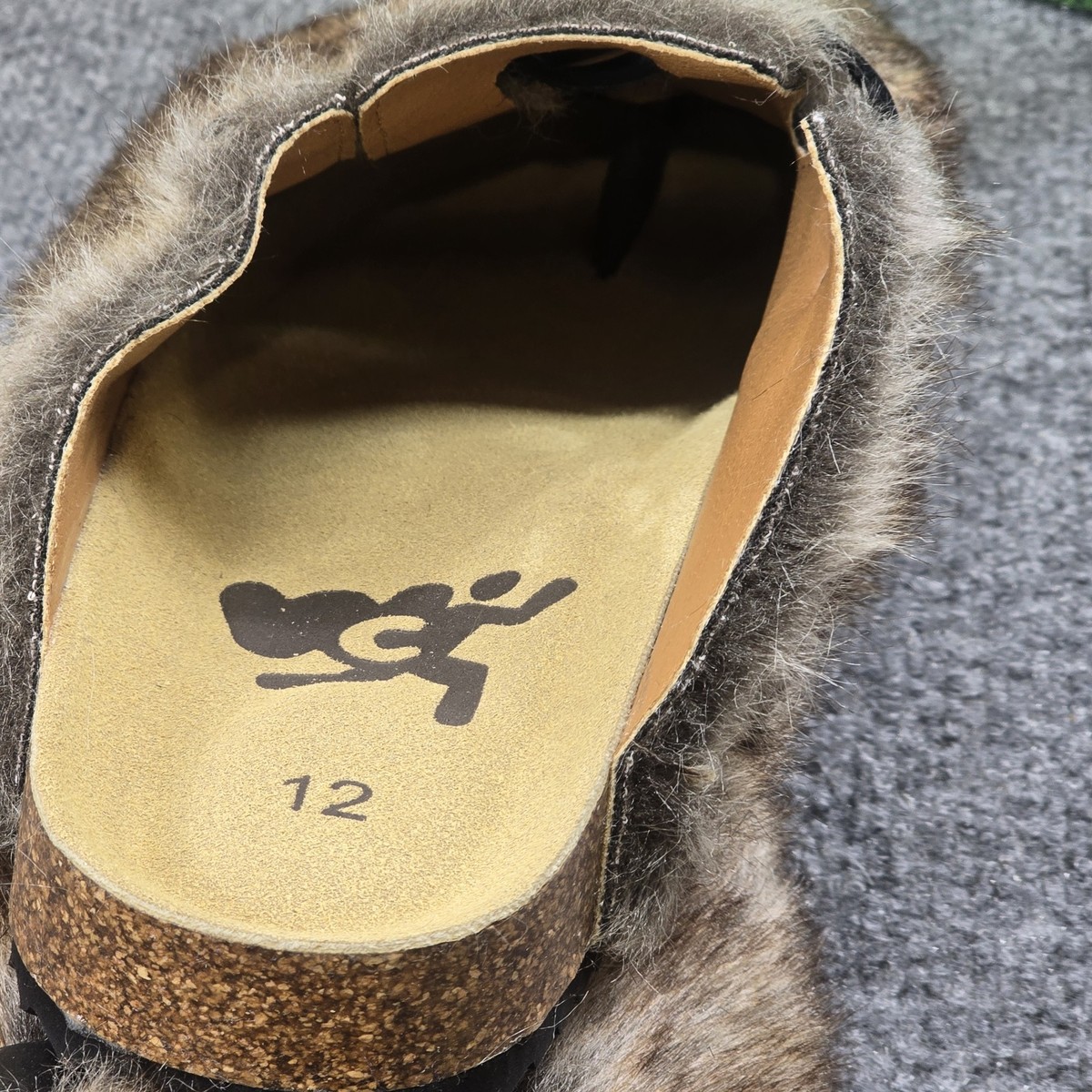 Worst Case Goat Tabi Clogs Mens Size 12 Shaggy Faux Fur Hoof-like