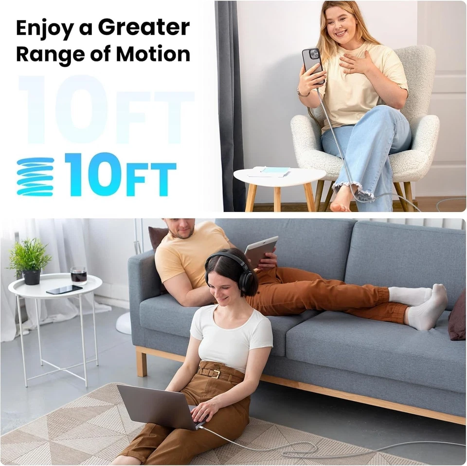 3 Pack 10ft USB C to Type-C Fast Charger Cable Braided For iPhone 11, 12, 13, 14 - Image 4 of 4