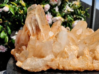 XL Himalaya Quarz Cluster 5,76 kg orange Calcit Twin Points Lemurian Records