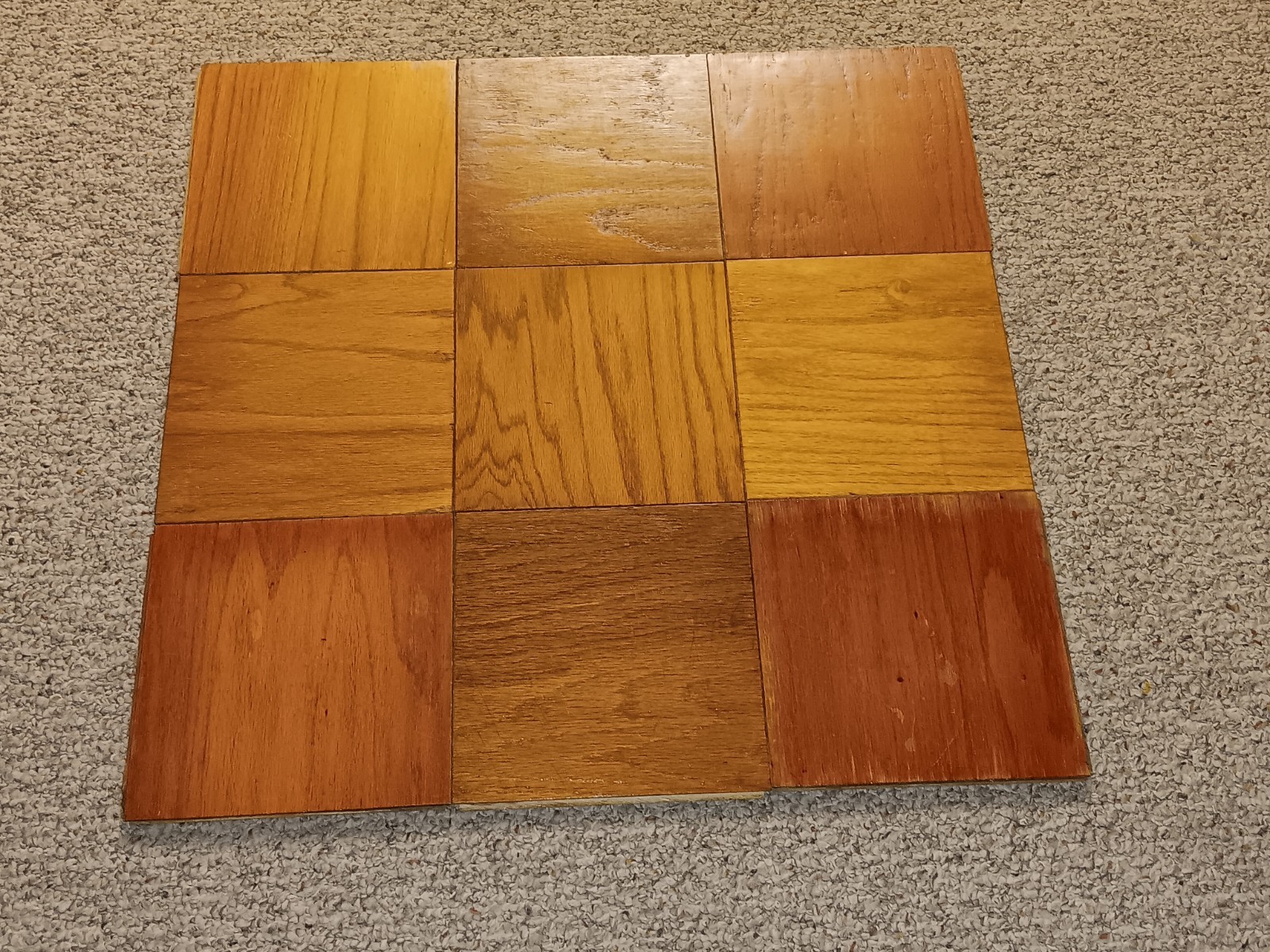 9 USED Vtg. BRUCE Oak  9x9 Parquet Floor Tiles REFINISHED flooring MCM