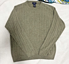 Dockers Mens Pullover Crew Neck Sweater Size L Green Long Sleeve Acrylic Knit