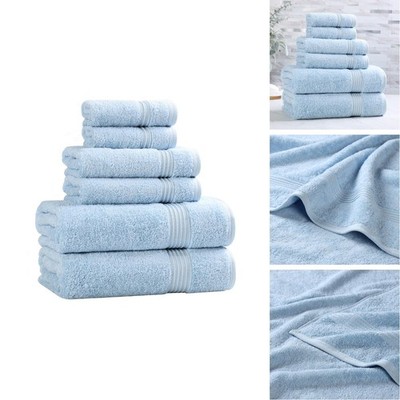 Superior Egyptian Cotton 6-Piece Towel Set Light Blue
