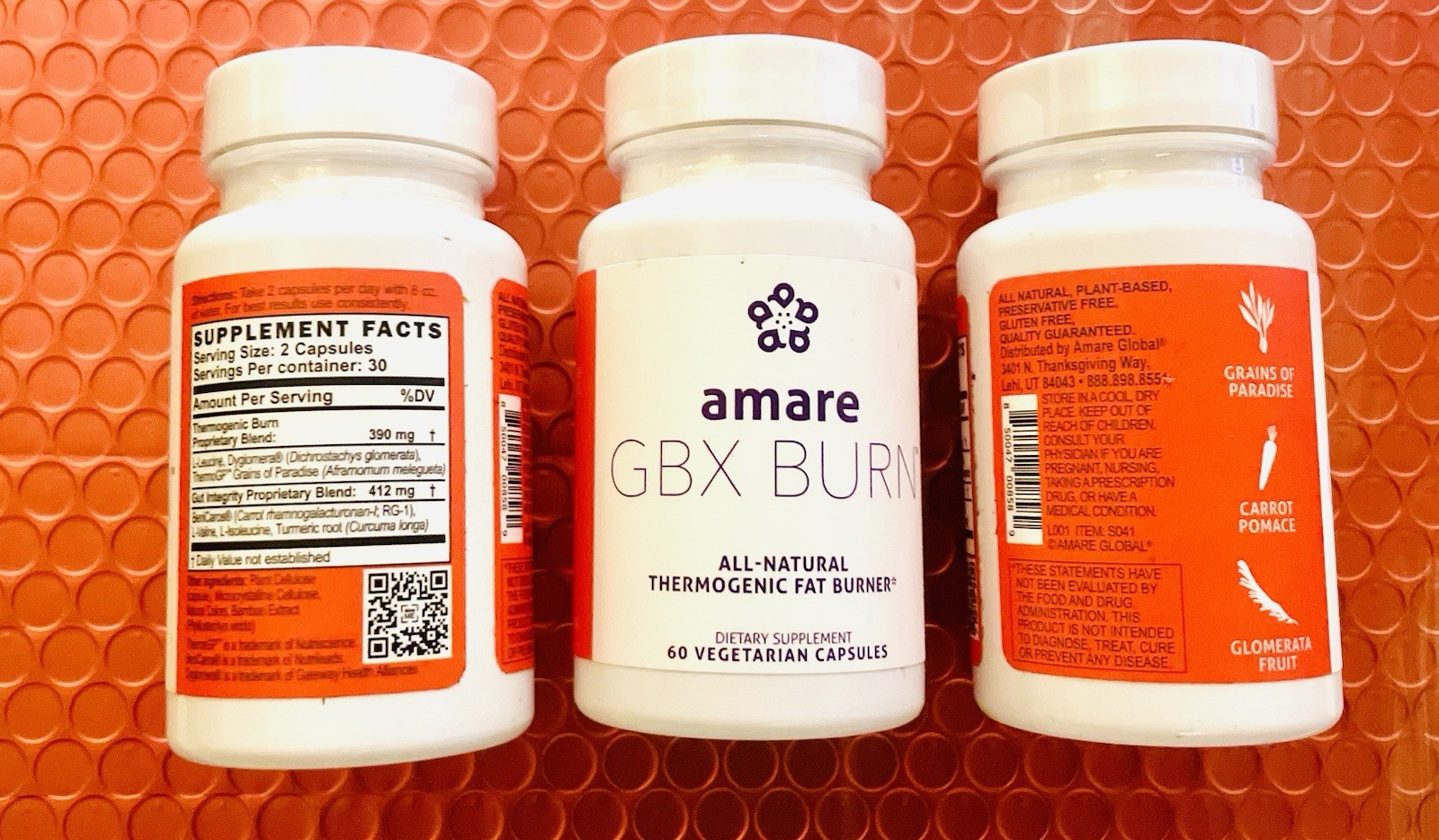 Amare Global GBX Burn 3 Ea X 60 Capsules - New Sealed! Fat Burner! Exp 06/2026