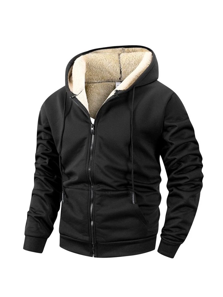 Veste d’hiver pour homme à fermeture éclair polaire chaude, coupe-vent qualité. - Photo 2/4