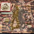 Vintage Lot Costume Jewelry Necklaces Bracelets Tack Cufflinks Gold Silver Tone