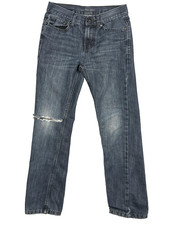 Calvin Klein Jeans Womens 12 Blue Skinny Jeans Distressed Knee Medium Wash Denim