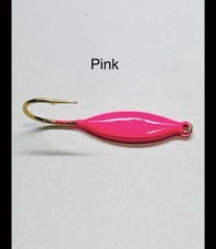 Pink, Crappie Fishing Spoons, dock ice fishing, 6 Per Pack, 1/32 oz