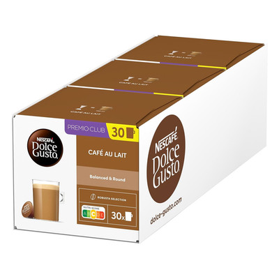 Nescafé Dolce Gusto Café Au Lait Kaffeekapseln, Medium Roast, 3Er Vorratspack (3