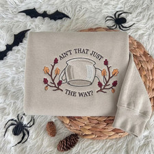 Vintage Autumn Harvest Embroidered Sweatshirt, Cozy Fall Pumpkin Spooky Sweater