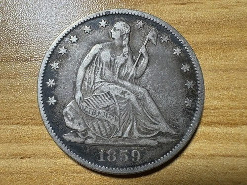 1859 O - Seated Liberty Half Dollar - VF-XF
