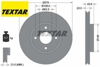 2X Bremsscheibe Textar 92252403 2 Bremsscheiben Vorderachse Vorne FüR Ford