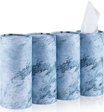 Car Tissue Holder, 4 Pack Car Cup Holder Facial Tissues with Travel Tissue Bag,