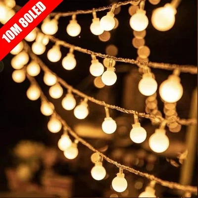 10M Small Ball Fairy Lights Globe String USB Battery For Garden Wedding Decor UK