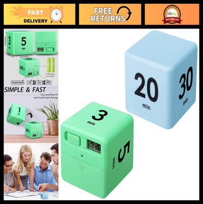 2 Pack Cube Productivity Timer - Flip Countdown Countup for Work, Kitchen, Schoo