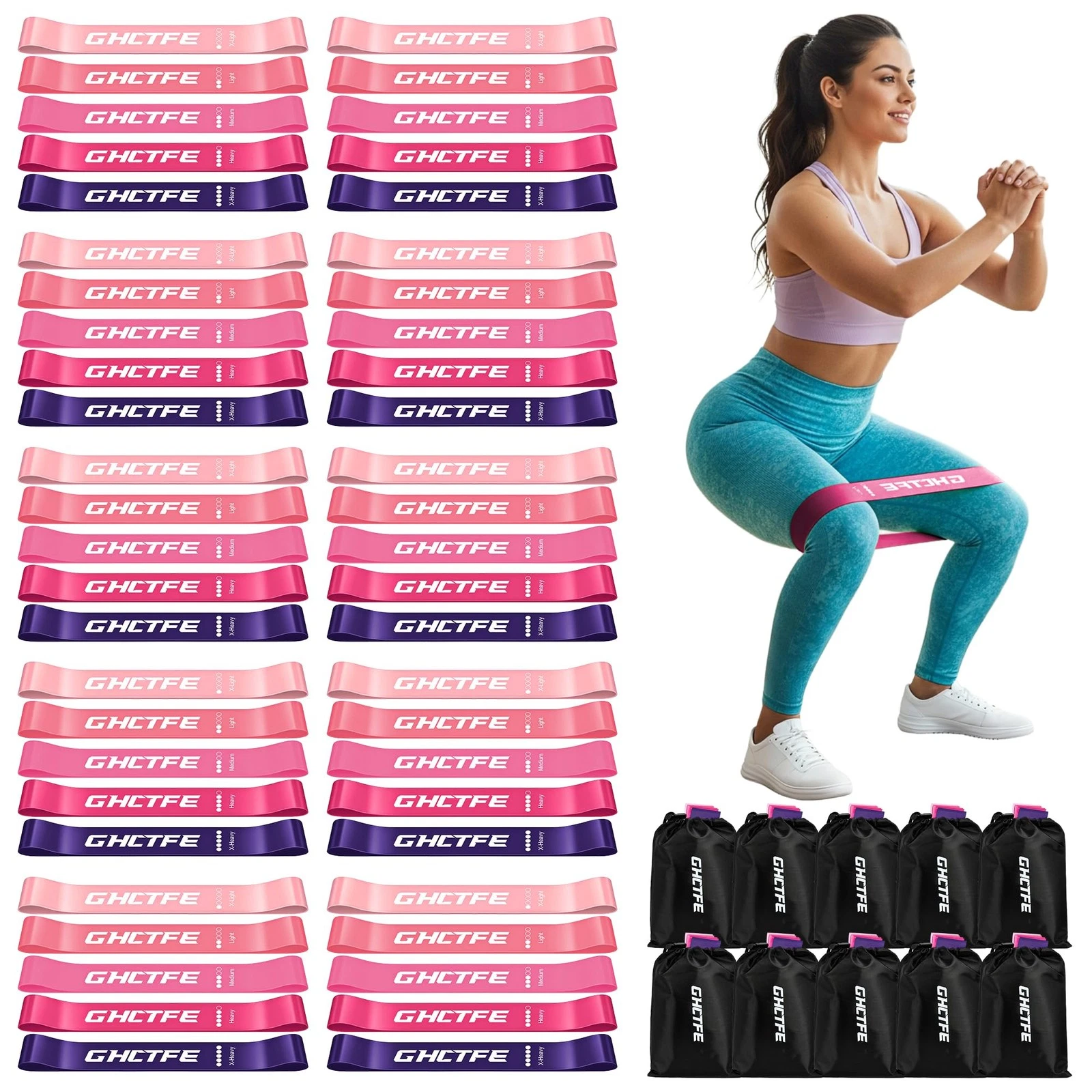 50PCS Resistance Bands Bulk Pack for Gym Studios, Trainers & Schools, 10 Mini...