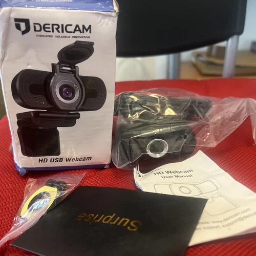 Dericam W2 1080P Full HD Live Streaming Webcam - Black
