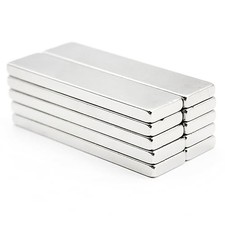 Lot de 10 aimants en néodyme rectangulaires - Argenté - Barre magnétique de t...