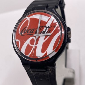 Vintage 1980s Coca Cola Swiss Swatch Fragile Band New Battery Works