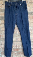 Levi's Premium 501 Straight Leg Button Fly Jeans Men s 32x32 Big E Dark Wash