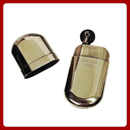 CTK Korea Brass No 5 Trench Lighter Capsule Vintage Gold Tone Flint Pocket EDC