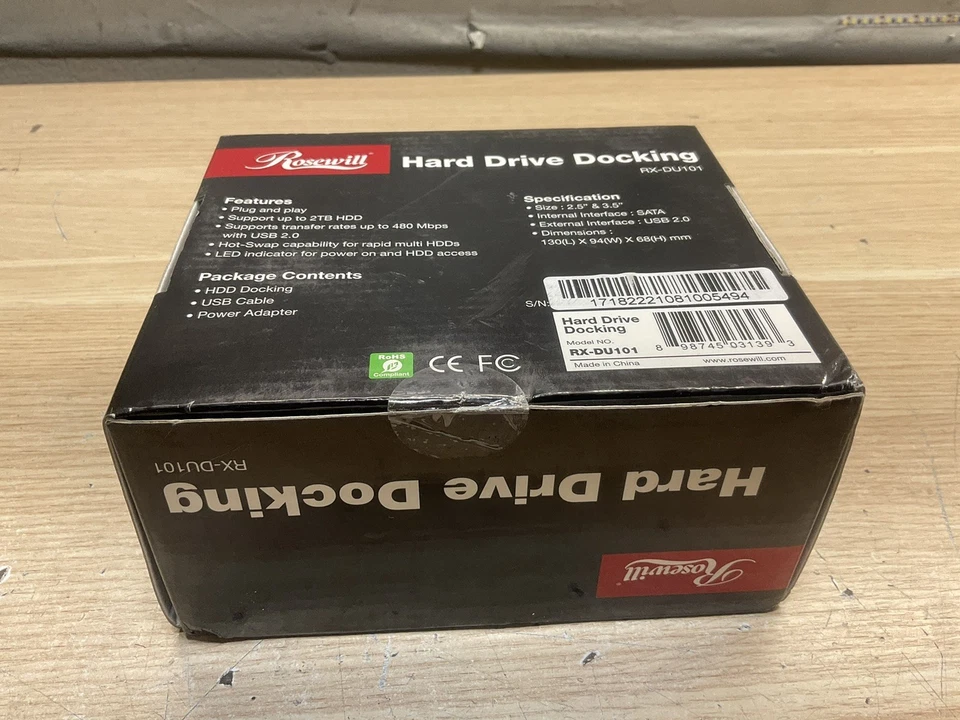 Rosewill Hard Drive Docking Station - RX-DU101 - NEW unopened box/JUA2808 - Image 3 of 4