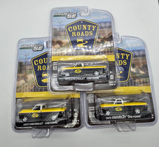 Lot of 3, 1972 Chev Cheyenne Truck, 1/64, Greenlight SE County Roads