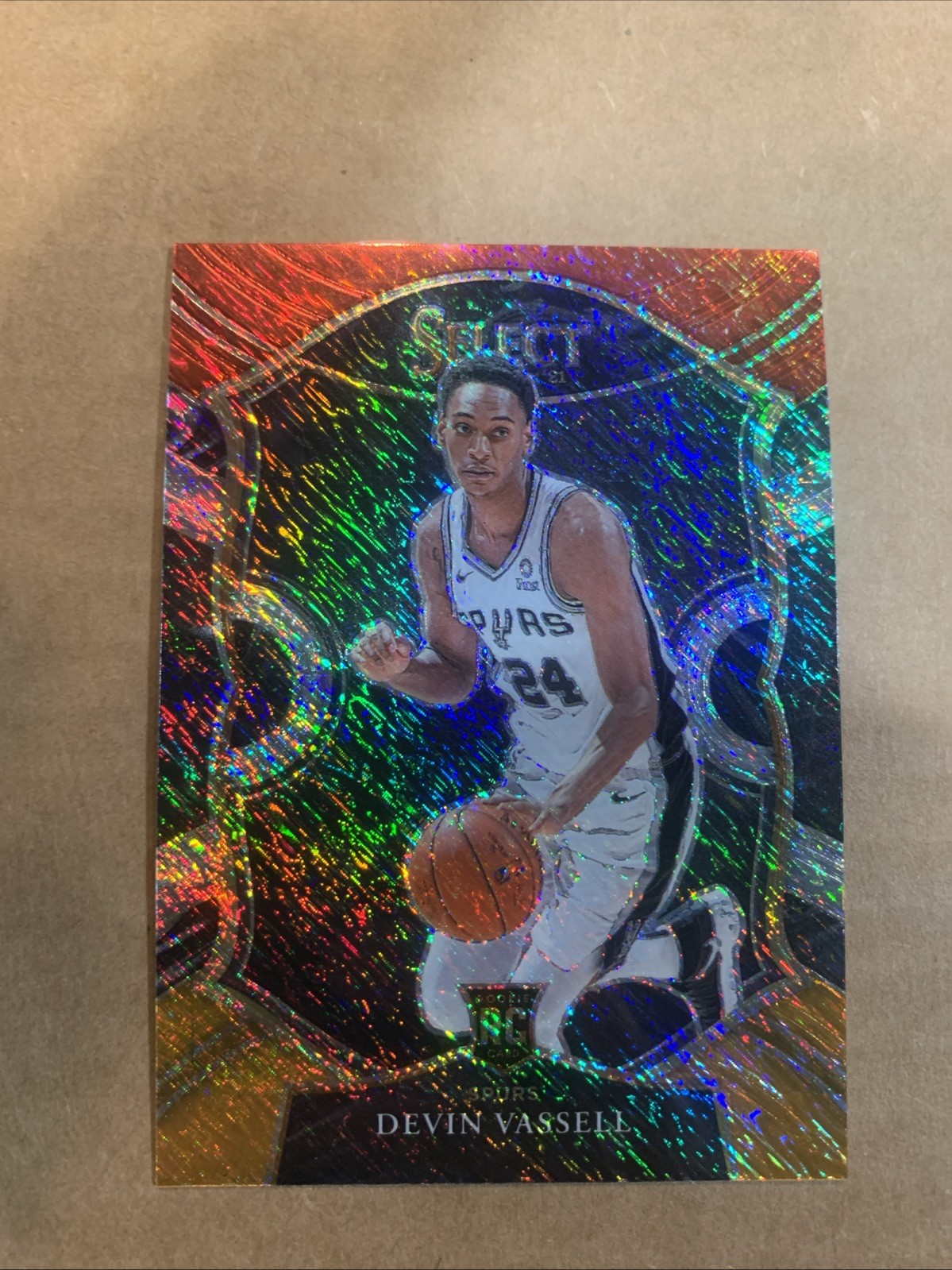 2020 Panini Select | Devin Vassell | Red White Orange Shimmer Rookie #71 RC