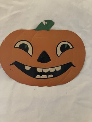 Vintage Beistle Halloween Embossed Pumpkin JOL Die Cut
