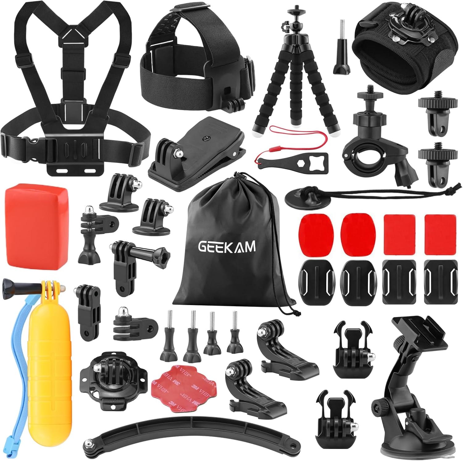 Action Camera Accessories Kit Compatible for Gopro Hero DJI Osmo AKASO EK7000-image