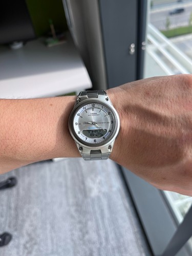 Casio Illuminator 2747 AW-80 World Time Telememo 30 Ana-Digi Watch Running - Picture 5 of 6