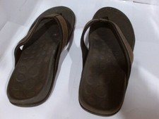 UsedVeryGood Vionic Men's Tide Toe-Post Sandal - Flip Flop with Conce Brown Sz10