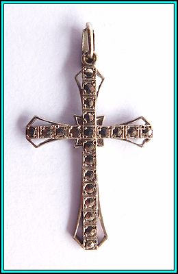 Vintage Original OLD SILVER CROSS with Marquesites | eBay