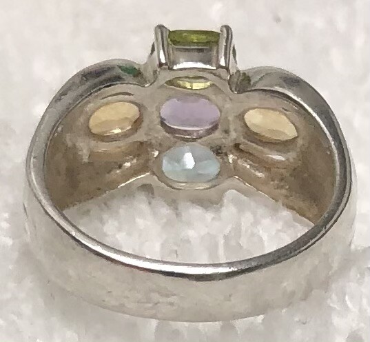 Sterling Silver (925) Multi Gemstone Ring - image 7