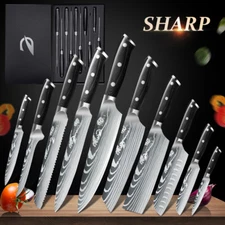 Pro Chef Knife Set, Japanese Damascus Kitchen Knife Stainless Steel Cleaver Gift