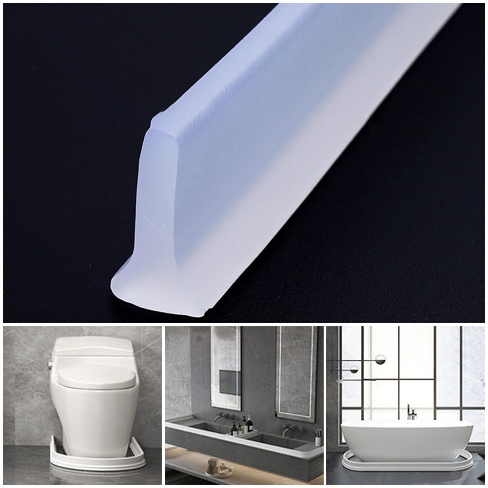 Getdoublerich Wasserdichter Streifen – Silikon-Duschbarriere 250 Cm X 5 Cm (weiß) | Mit Acrylkleber | Für Bad & Küche