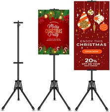 Poster Stand for Display, 80'' Adjustable Sign Stand Tripod, Retractable Poster 