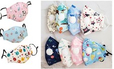 Face Mask Children Cotton Kids Reusable Washable With Valve and Filter Mask New
