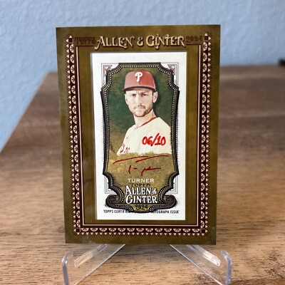 Trea Turner Red Ink Auto # d /10 Allen & Ginter 2024