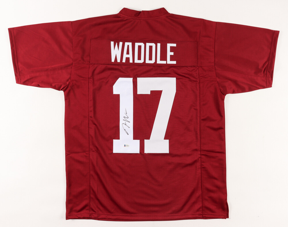 Jaylen Waddle Signed Alabama Crimson Tide Jersey (Beckett COA) Dolphins #1  Pk WR