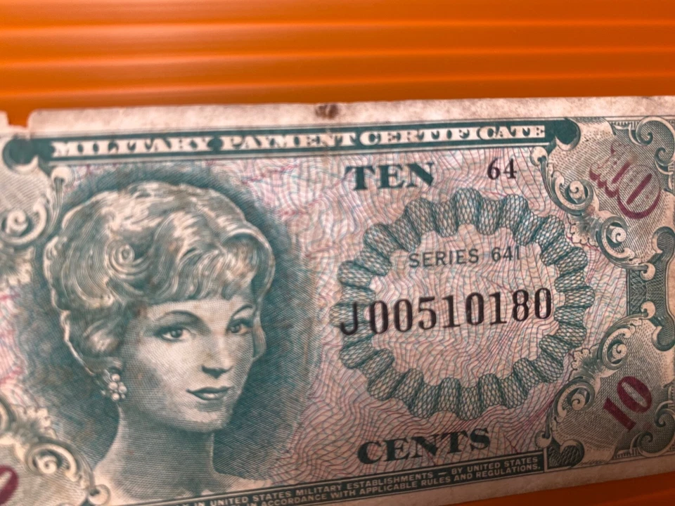 Replacement J00510180 MPC USA Military Payment Certificates Series 641 10 Cents - Image 3 of 4