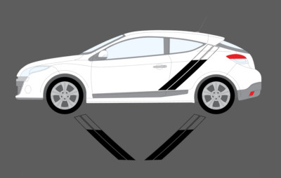 fits Renault Megane 09-14 Rear Side Panel Stripe Graphic Decal Set Trophy R 275