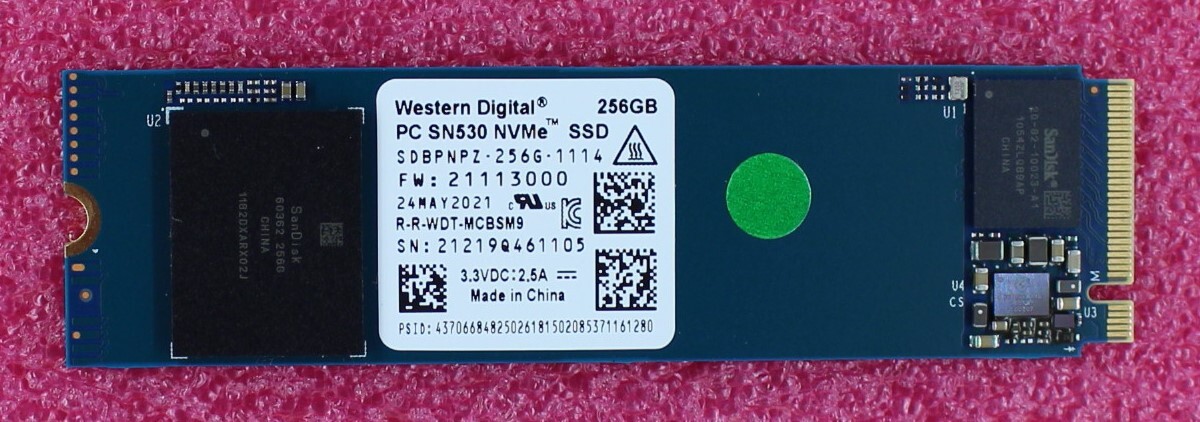 SDBPNPZ-256G-1114 - Western Digital PC SN530 256GB NVMe M-key SSD