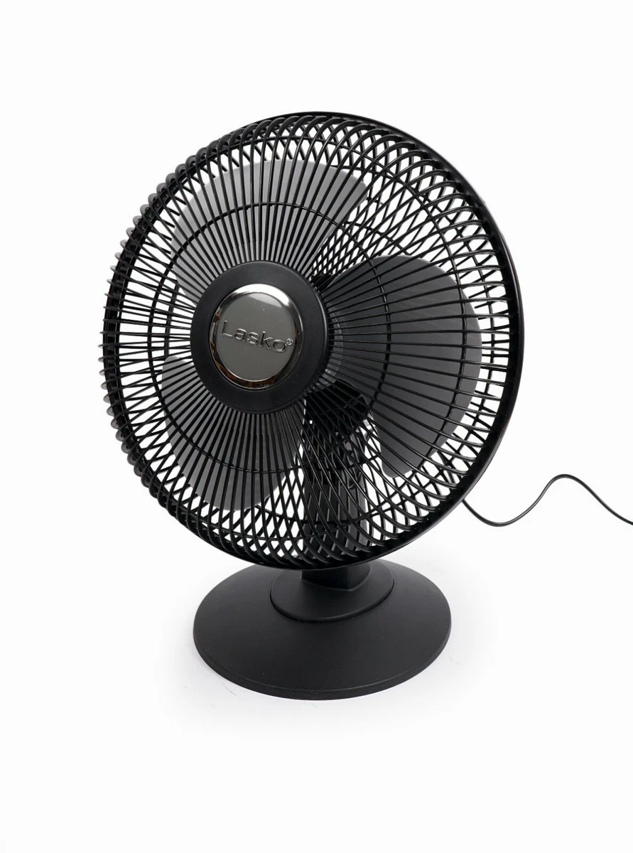 Lasko 12 Inch Adjustable Air Oscillating Desk Table Fan, 3 Speed Portable  Black | eBay