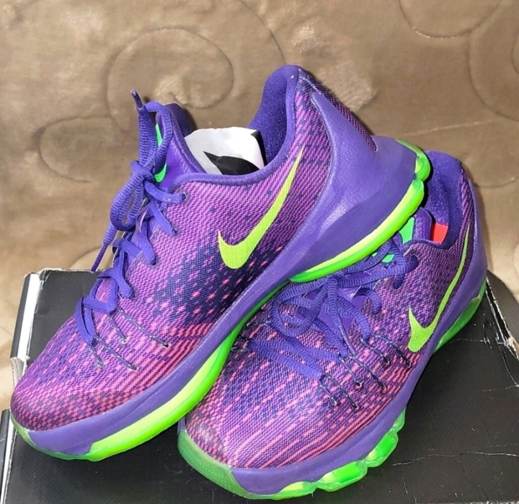 Nike Zoom Kevin Durant Purple Low Top Sneakers with lime Green eBay