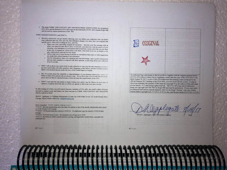 CFAAPA 102 Dedicated to Jack Kirby One of the most sought after